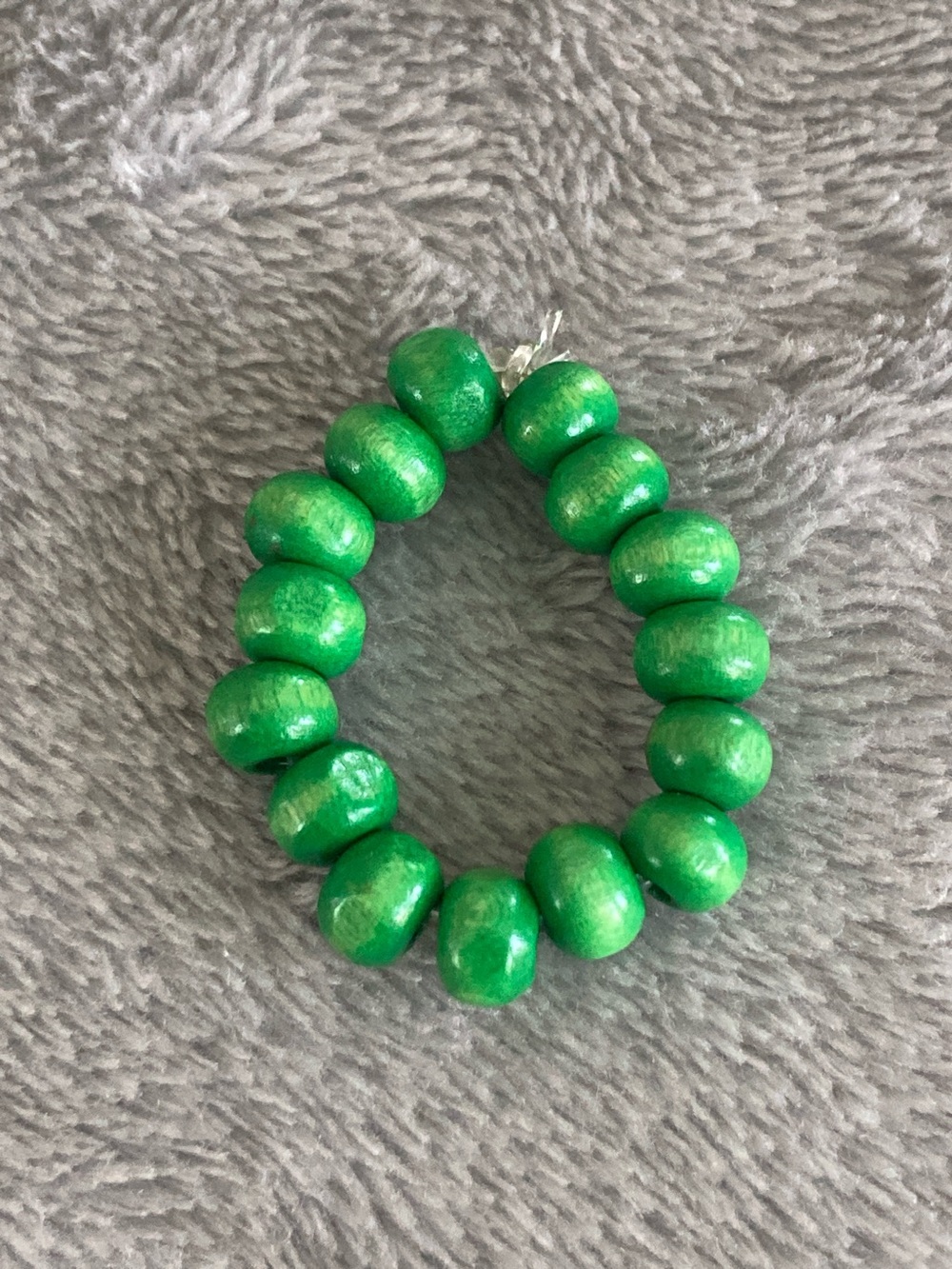 Green wooden bead ring